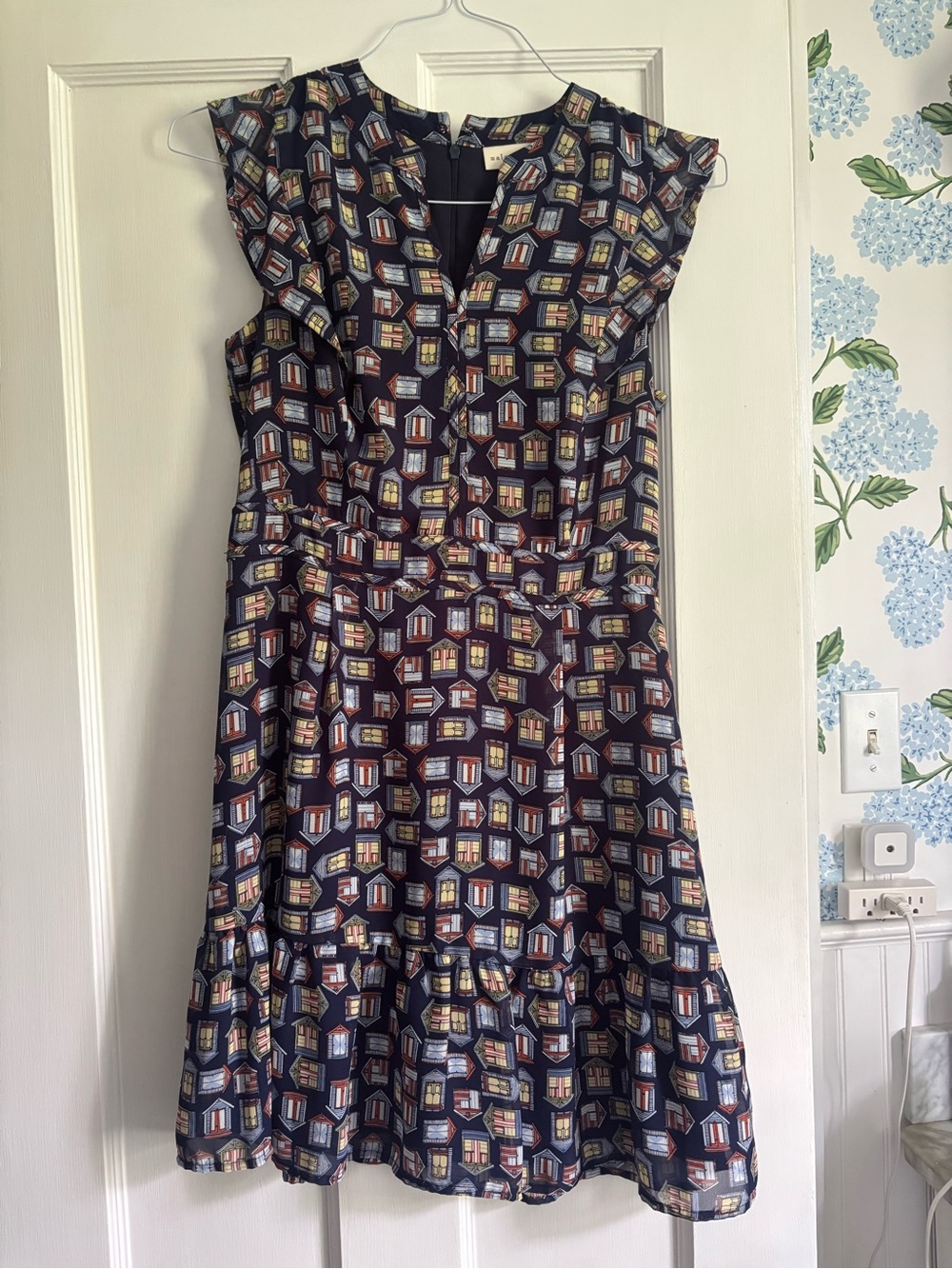 Maison Jules Navy Blue Beach House Whimsy Mini Dress, Size Small (2)